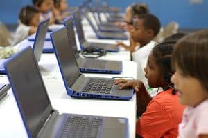 students using Waterford in computer lab