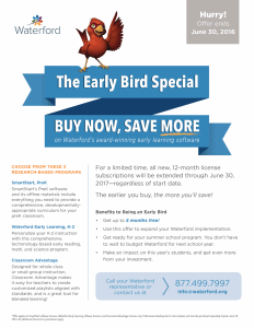 Early bird spring promo