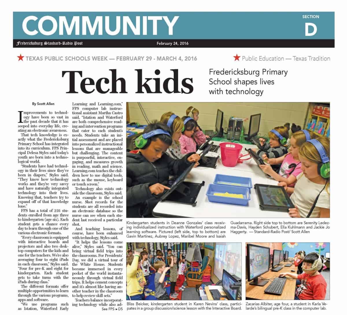 Fredericksburg Primary Newspaper Article_2016 (1)