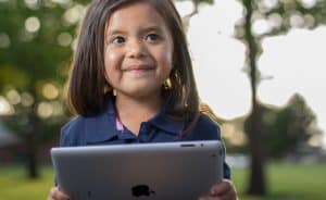girl with ipad