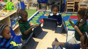 children using waterford on ipads