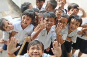 happy smiling students
