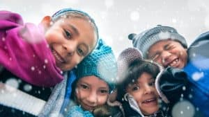 annotation guide for high school School children in the snow
