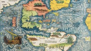 An old map of the New World.