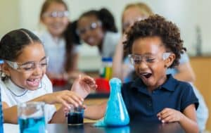 Two students in STEM class