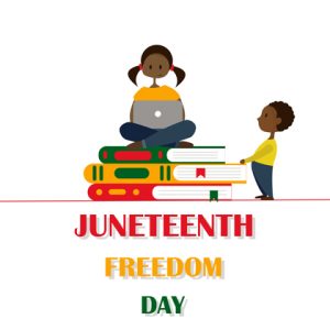 Children celebrating Juneteenth illustration