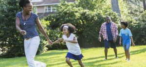 family spending time outdoors