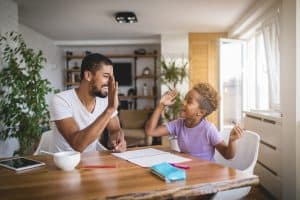 family doing homework