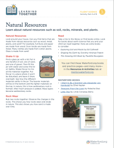 Learning Together Natural Resources worksheet