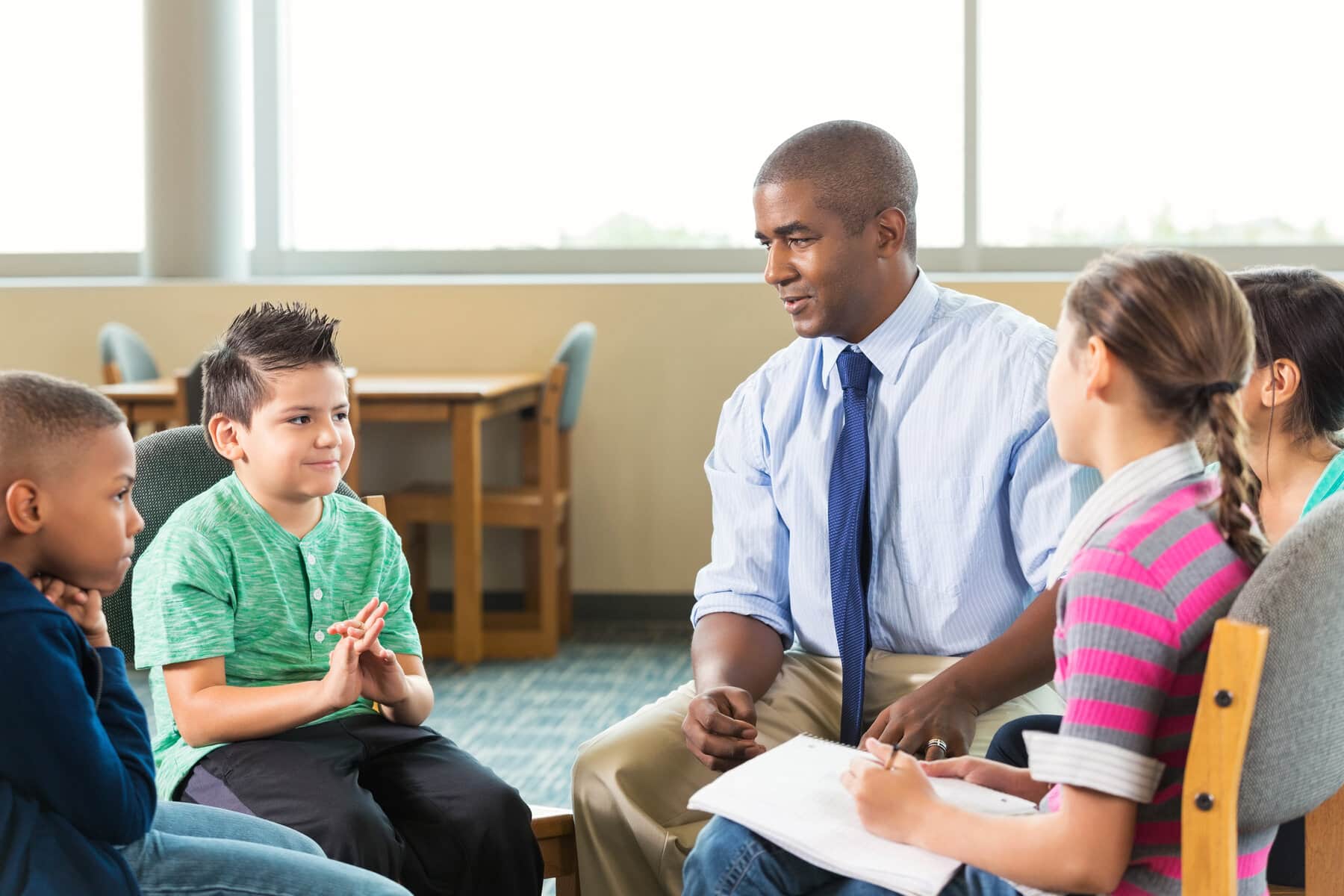 teacher and students in classroom