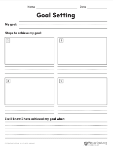 Goal Setting worksheet