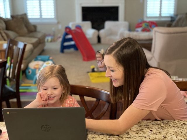 Parent studying with child